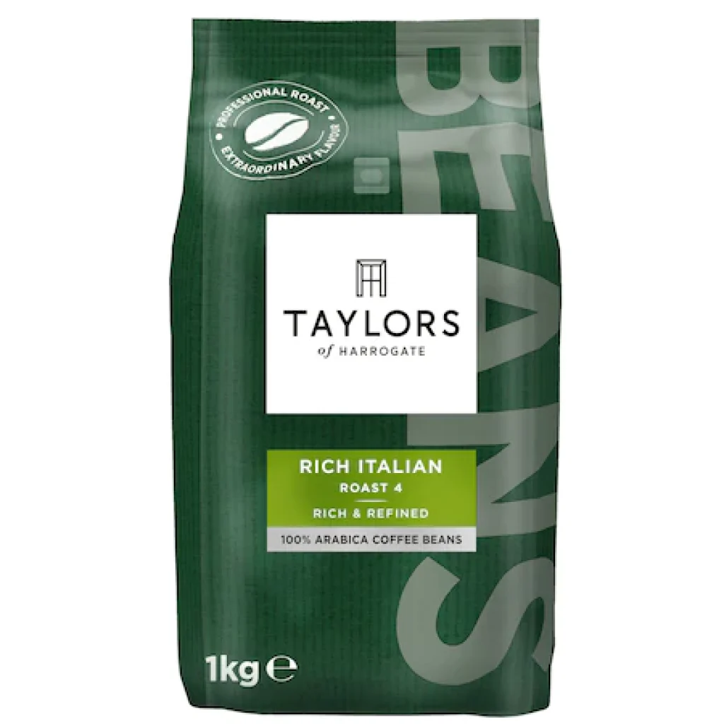 Cafea Boabe Rich Italian Taylors of Harrogate, 100% Arabica, 1 kg.